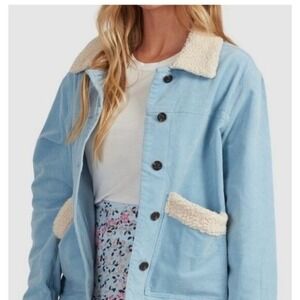 ROXY Corduroy‎ Sherpa Jacket Cozy Warm Winter Coat Outerwear Y2K 90's streetwear